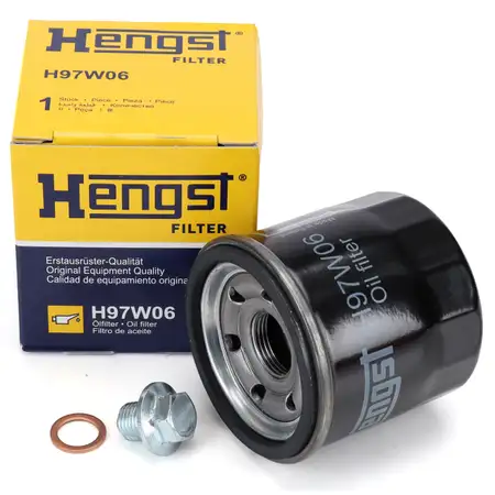 HENGST H97W06 &Ouml;lfilter + Schraube RENAULT Clio Espace Laguna Megane Scenic Talisman