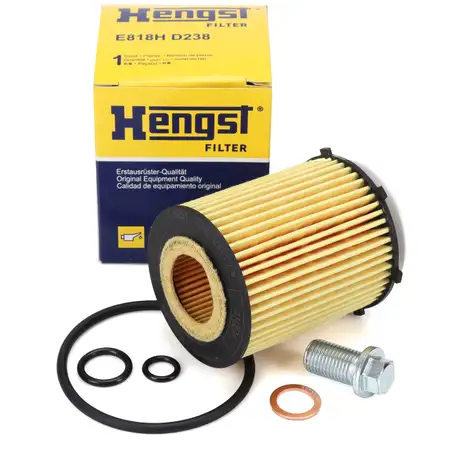 HENGST E818HD238 &Ouml;lfilter + Schraube MERCEDES W176 W177 W204 W205 W212 W213 X/C253 V/C167