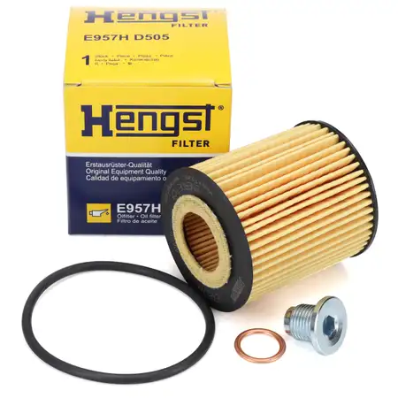 HENGST E957HD505 &Ouml;lfilter + Schraube FORD Focus 4 OPEL AStra L PSA C3 C4 208 308 508 1.5 D