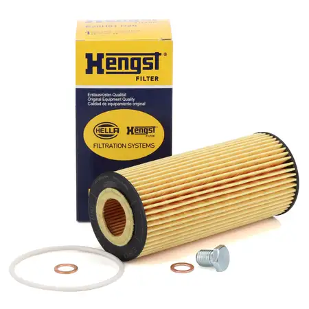 HENGST E28H01D26 &Ouml;lfilter + Schraube BMW E46 E90-93 E60/61 E63/64 E65-67 X3 X5 X6 M57 N57