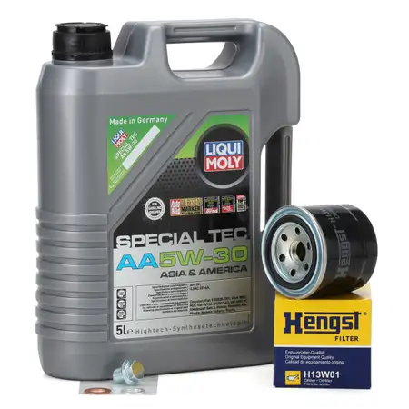 5L LIQUI MOLY Motor&ouml;l &Ouml;l SPECIAL TEC AA 5W30 + HENGST &Ouml;lfilter HYUNDAI KIA MITSUBISHI