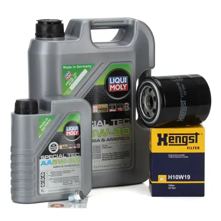 6L LIQUI MOLY Motor&ouml;l &Ouml;l SPECIAL TEC AA 5W30 + HENGST &Ouml;lfilter HYUNDAI KIA 2.5 CRDi