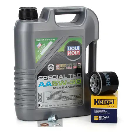 5L LIQUI MOLY Motor&ouml;l &Ouml;l SPECIAL TEC AA 5W30 + HENGST &Ouml;lfilter HYUNDAI KIA MAZDA