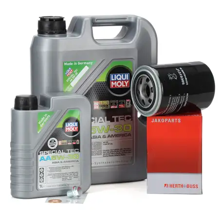 6L LIQUI MOLY Motor&ouml;l &Ouml;l SPECIAL TEC AA 5W30 + HERTH+BUSS &Ouml;lfilter HYUNDAI KIA 2.5 CRDi