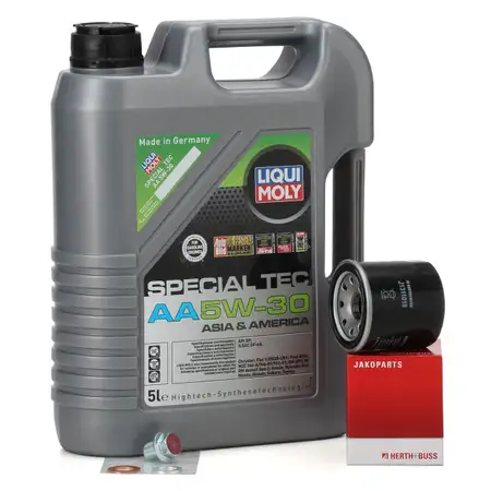 5L LIQUI MOLY Motor&ouml;l &Ouml;l SPECIAL TEC AA 5W30 + HERTH+BUSS &Ouml;lfilter HYUNDAI KIA MAZDA