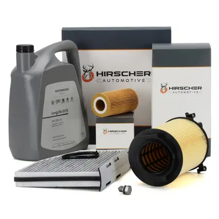 HIRSCHER Filterset + 5L ORIGINAL 0W30 Motor&ouml;l VW Golf 5 Passat B6 AUDI A3 8P 2.0 FSI