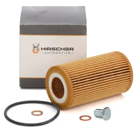 HIRSCHER &Ouml;lfilter + Schraube BMW 3er E46 318d 320d 5er E39 520d 115-136 PS M47