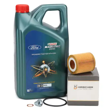 5L CASTROL MAGNATEC DIESEL 0W-20 Motor&ouml;l + HIRSCHER &Ouml;lfilter FORD Focus 4 1.5 EcoBlue