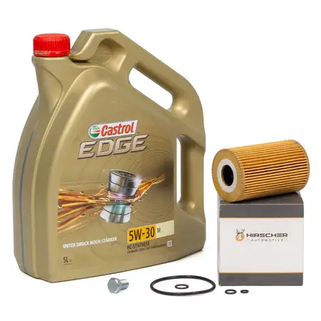 5L CASTROL EDGE 5W30 M LL-04 Motor&ouml;l + HIRSCHER &Ouml;lfilter BMW E36 E46 E34 M40 M42 M43 M44