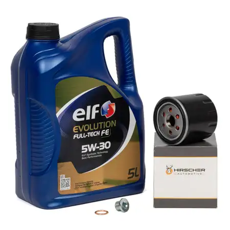 5L elf Evolution Full-Tech FE 5W30 + HIRSCHER &Ouml;lfilter f&uuml;r RENAULT MERCEDES NISSAN 1.5 dCi