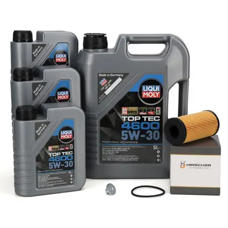 8L LIQUI MOLY 5W30 Motor&ouml;l + HIRSCHER &Ouml;lfilter NISSAN OPEL RENAULT 2.0-2.5 D