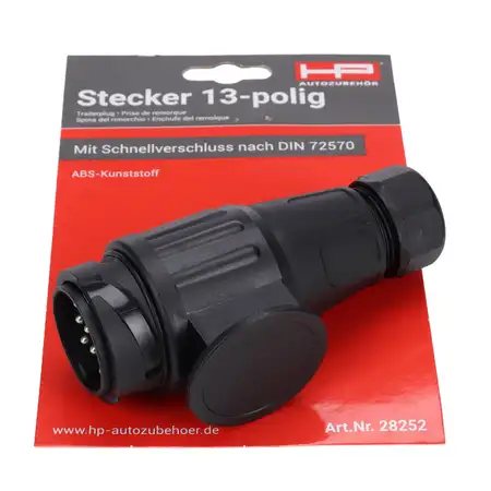 HP 28252 Stecker Steckdose Anh&auml;nger Kupplung AHK Stecker Anh&auml;ngerstecker Adapter 13-polig