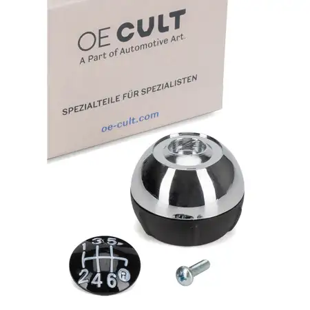 Schaltknauf Schalthebel Schalthebelkopf Chrom 6-Gang f&uuml;r FIAT 500 312 55344048