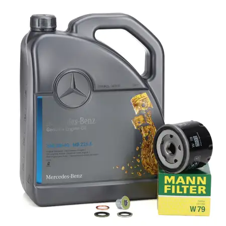 5L ORIGINAL 5W-40 MB 229.5 Motor&ouml;l + MANN &Ouml;lfilter SMART ForFour (453) 1.0 60/71 PS