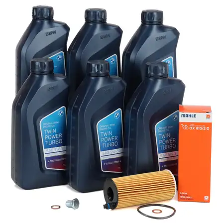 6L ORIGINAL 5W30 Motor&ouml;l + MAHLE &Ouml;lfilter BMW 1er 2er 3er 4er 5er X3 X5 Z4 B38 B37 B48 B47