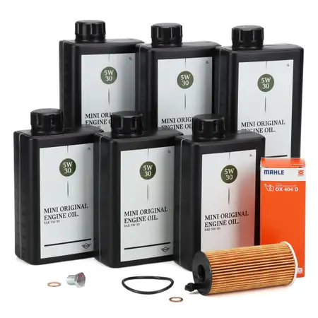 6L ORIGINAL 5W-30 LL-04 Motor&ouml;l + MAHLE &Ouml;lfilter MINI R56 R55 R60 R57 R58 R61 R59 N47