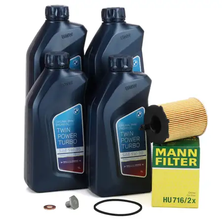 4L ORIGINAL 5W30 LL-04 Motor&ouml;l + MANN &Ouml;lfilter MINI R56 R55 One D / Cooper D 9HZ 1.6 D