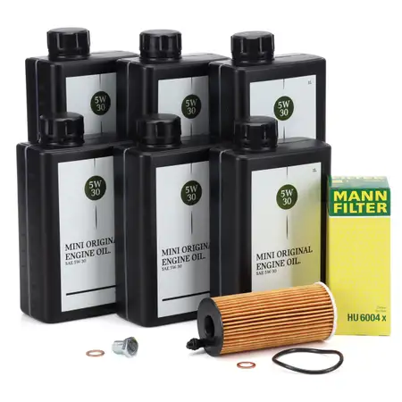 6L ORIGINAL 5W-30 LL-04 Motor&ouml;l + MANN &Ouml;lfilter MINI R56 R55 R60 R57 R58 R61 R59 N47