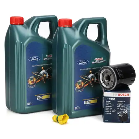 10L CASTROL MAGNATEC 5W-20 E Motor&ouml;l + BOSCH &Ouml;lfilter FORD Mustang MK6 5.0 V8 450/460 PS