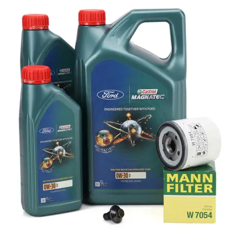 7L CASTROL MAGNATEC 0W-30 D Motor&ouml;l + MANN &Ouml;lfilter FORD Focus 4 Mondeo 5 2.0 EcoBlue