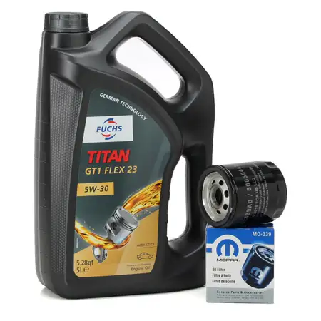 5L FUCHS TITAN GT1 FLEX C23 5W-30 Motor&ouml;l + ORIGINAL MOPAR &Ouml;lfilter 50057786