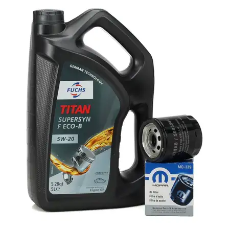 5L FUCHS TITAN SUPERSYN F ECO-B 5W-20 Motor&ouml;l + ORIGINAL MOPAR &Ouml;lfilter 50057786