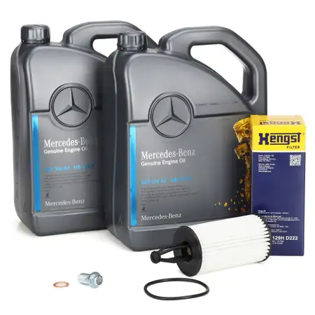 10L ORIGINAL 5W40 MB 229.5 Motor&ouml;l HENGST &Ouml;lfilter MERCEDES W204 W205 W212 W213 43AMG M276