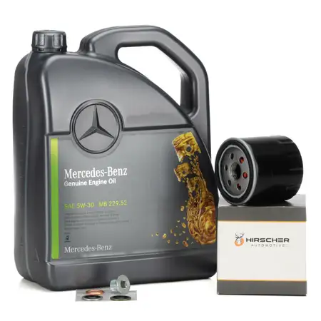 5L ORIGINAL Motor&ouml;l 5W30 MB 229.52 HIRSCHER &Ouml;lfilter MERCEDES W176 W246 C/X117 X156 OM607