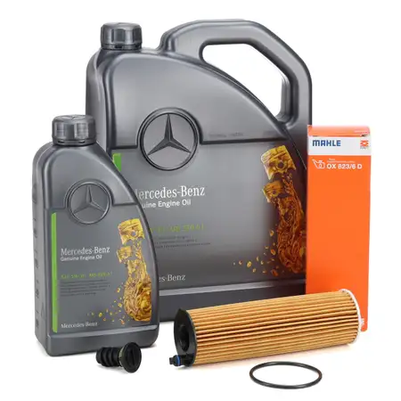 6L ORIGINAL 5W-30 MB 229.51 Motor&ouml;l + MAHLE &Ouml;lfilter MERCEDES W205 W206 W213 W463 OM654