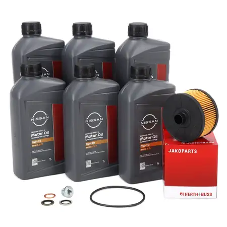 6L ORIGINAL 0W-20 SN/GF-5 Motor&ouml;l + HERTH+BUSS &Ouml;lfilter NISSAN Juke Micra Qashqai X-Trail