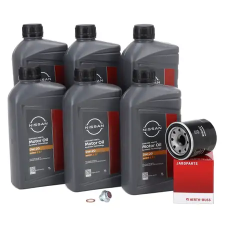 6L ORIGINAL 0W-20 SN/GF-5 Motor&ouml;l + HERTH+BUSS &Ouml;lfilter NISSAN Juke Micra Qashqai X-Trail