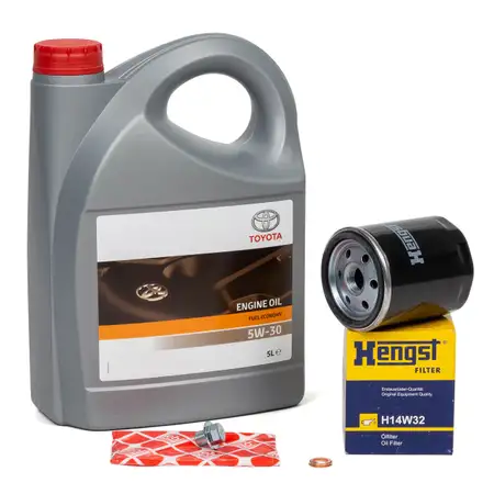 5L ORIGINAL 5W30 Motor&ouml;l + HENGST &Ouml;lfilter TOYOTA Auris Avensis Corolla Iq Rav 4 Yaris