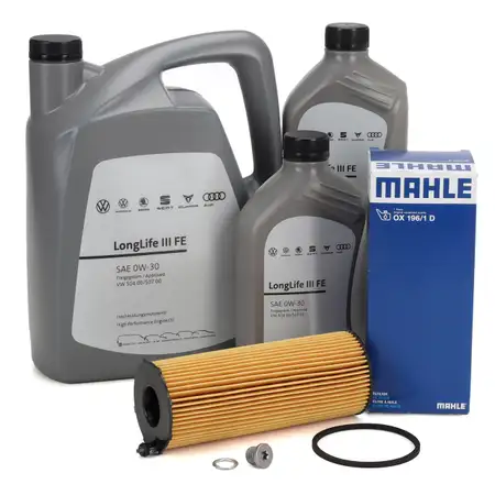 7L ORIGINAL 0W30 Motor&ouml;l + MAHLE &Ouml;lfilter AUDI A4 B7 B8 A5 8T A6 C6 Q7 4LB 2.7/3.0 TDI