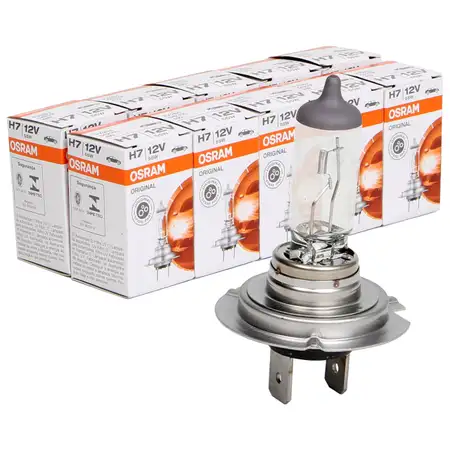 10x OSRAM 64210L Halogenlampe Gl&uuml;hlampe H7 LONGLIFE 12V 55W PX26d