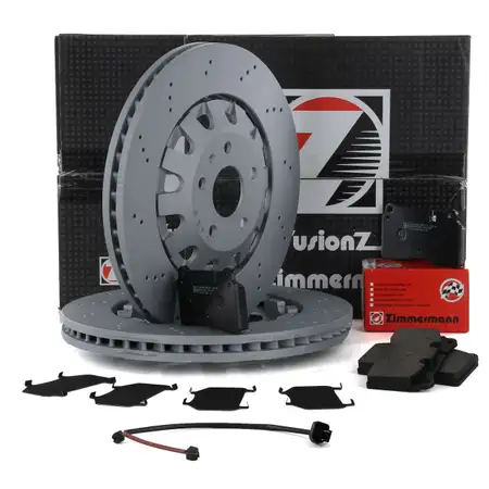 Zimmermann FORMULA Z Bremsscheiben + Bel&auml;ge + Wako AUDI TTRS 8J SEAT Leon Cupra vorne