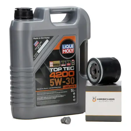 5L LIQUI MOLY 3707 Motor&ouml;l &Ouml;l TOP TEC 4200 5W30 + HIRSCHER &Ouml;lfilter 04E115561H