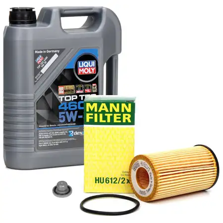 5L LIQUI MOLY Motor&ouml;l 5W30 dexos2 + MANN &Ouml;lfilter OPEL Astra G H J Zafira B C 1.2-1.6