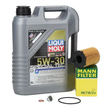 5L LIQUI MOLY SPECIAL TEC F 5W30 Motor&ouml;l + MANN &Ouml;lfilter FORD PSA VOLVO 1.4/1.5/1.6 D