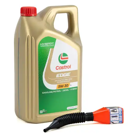 5L 5 Liter CASTROL EDGE 5W-30 LL Motor&ouml;l BMW LL04 MB 229.31/.51 VW 504/507.00 +Trichter