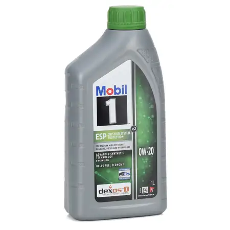 1L 1 Liter Mobil 1 ESP X2 0W-20 Motor&ouml;l &Ouml;l dexosD PORSCHE C20 VW 508/509.00 MB 229.71