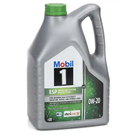 5L 5 Liter Mobil 1 ESP X2 0W-20 Motor&ouml;l &Ouml;l dexosD PORSCHE C20 VW 508/509.00 MB 229.71