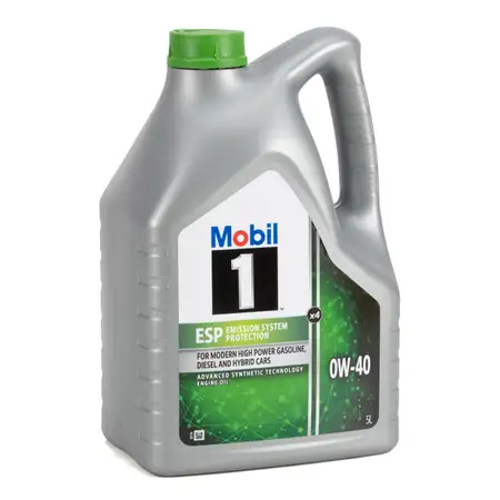 5L 5 Liter Mobil 1 ESP X4 0W-40 Motor&ouml;l PORSCHE A40/C40 MB 229.51/52 VW 511.00