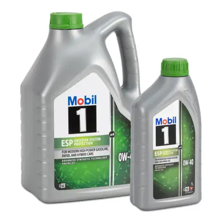 6L 6 Liter Mobil 1 ESP X4 0W-40 Motor&ouml;l PORSCHE A40/C40 MB 229.51/52 VW 511.00