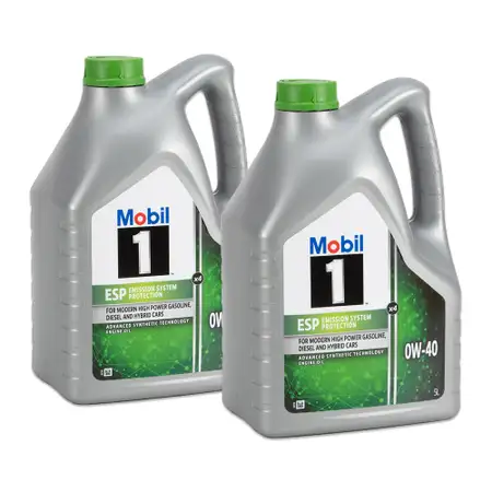 10L 10 Liter Mobil 1 ESP X4 0W-40 Motor&ouml;l PORSCHE A40/C40 MB 229.51/52 VW 511.00