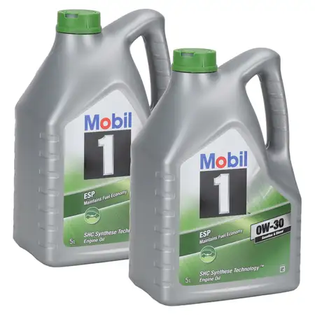 10L 10 Liter Mobil 1 ESP 0W-30 Motor&ouml;l &Ouml;l MB 229.31/51/52 VW 504/507.00 Porsche C30