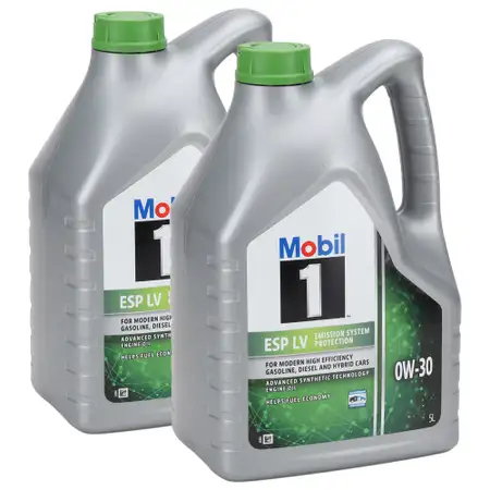 10L 10 Liter Mobil 1 ESP LV 0W-30 Motor&ouml;l BMW Longlife-12 FE MB 227/229.61 VOLVO 95200377