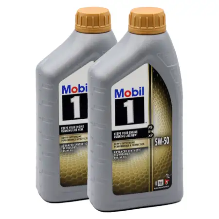 2L 2 Liter Mobil 1 FS X2 5W-50 RALLY FORMULA Motor&ouml;l &Ouml;l PORSCHE A40 MB 229.3