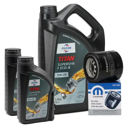 7L FUCHS Motor&ouml;l TITAN SUPERSYN F ECO-B 5W20 + ORIGINAL MOPAR &Ouml;lfilter 04884899AC