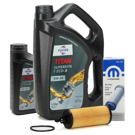 6L FUCHS Motor&ouml;l TITAN SUPERSYN F ECO-B 5W20 + ORIGINAL MOPAR &Ouml;lfilter 68191349AC