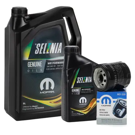 6L PETRONAS SELENIA WR FORWARD 0W30 Motor&ouml;l &Ouml;l + ORIGINAL MOPAR &Ouml;lfilter 50057786